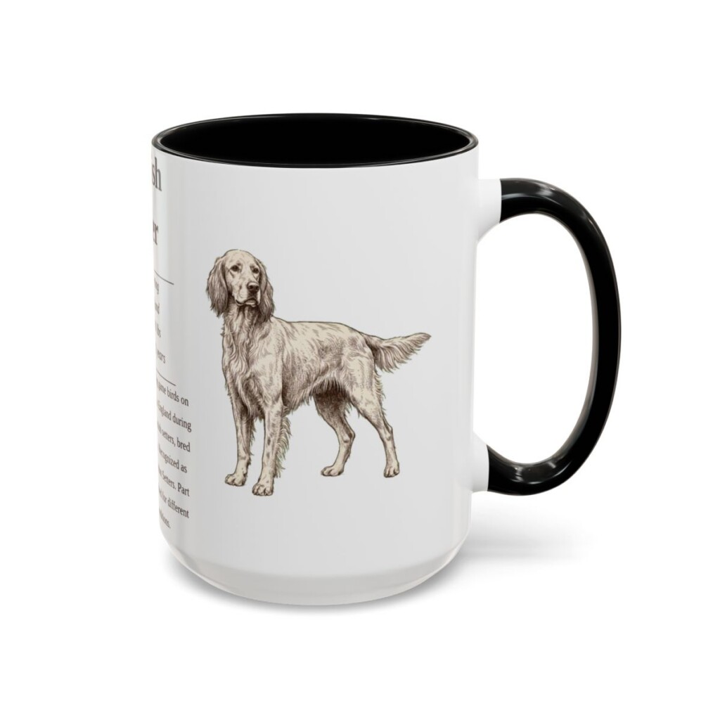 15oz English Setter Mug, Black, right side view