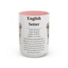 15oz English Setter Mug, Pink, front view