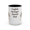 15oz English Springer Spaniel Dog Dad Mug, Black, front view
