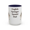 15oz English Springer Spaniel Dog Dad Mug, Navy, front view