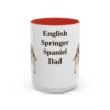 15oz English Springer Spaniel Dog Dad Mug, Red, front view