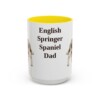 15oz English Springer Spaniel Dog Dad Mug, Yellow, front view