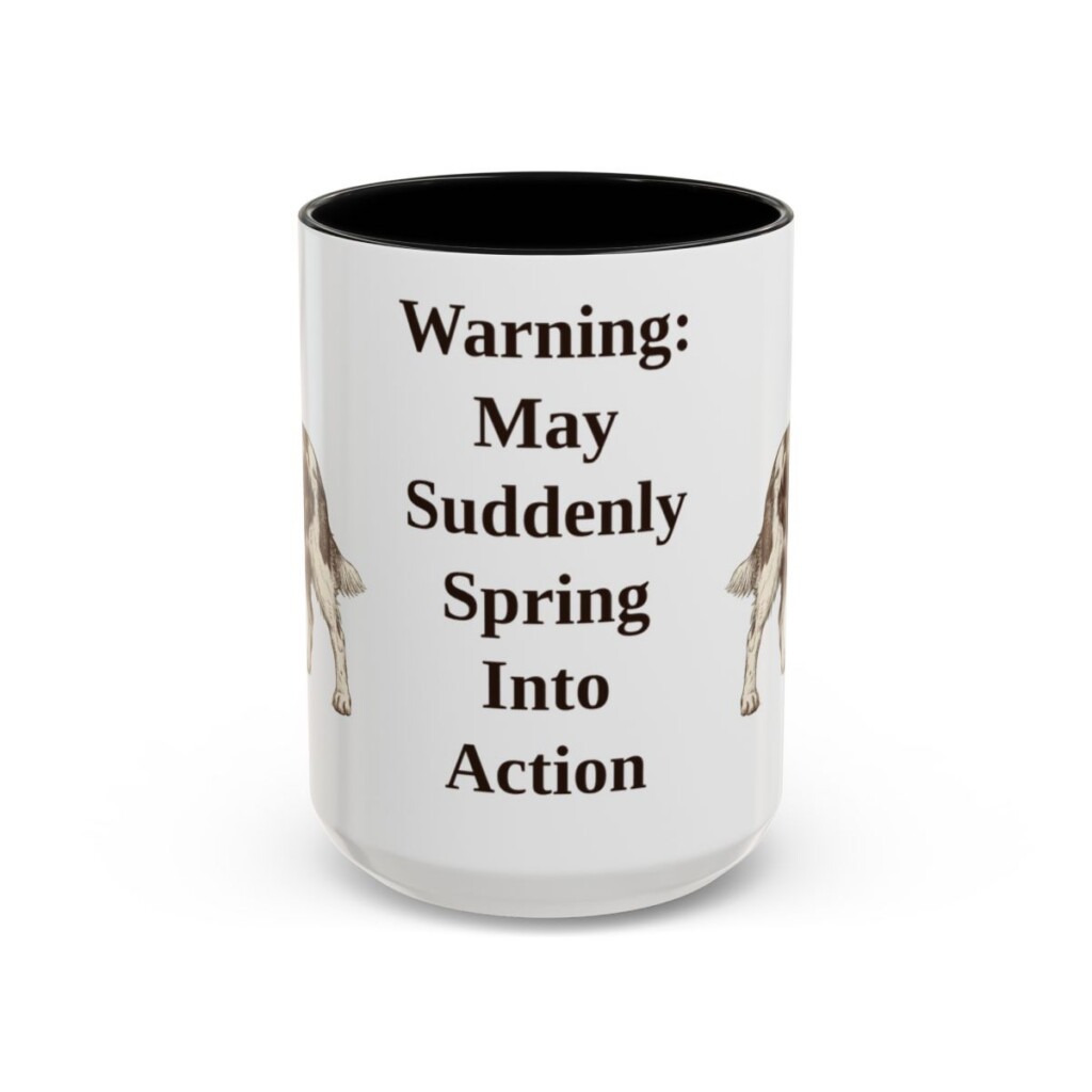 15oz-english-springer-spaniel-mug-humor-black-front 15oz Funny English Springer Spaniel Mug, Black, front view
