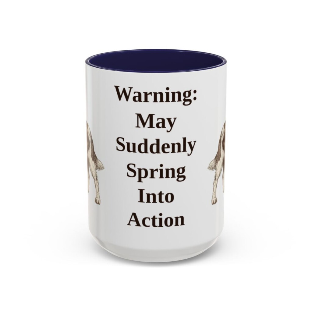 15oz-english-springer-spaniel-mug-humor-navy 15oz Funny English Springer Spaniel Mug, Navy, front view