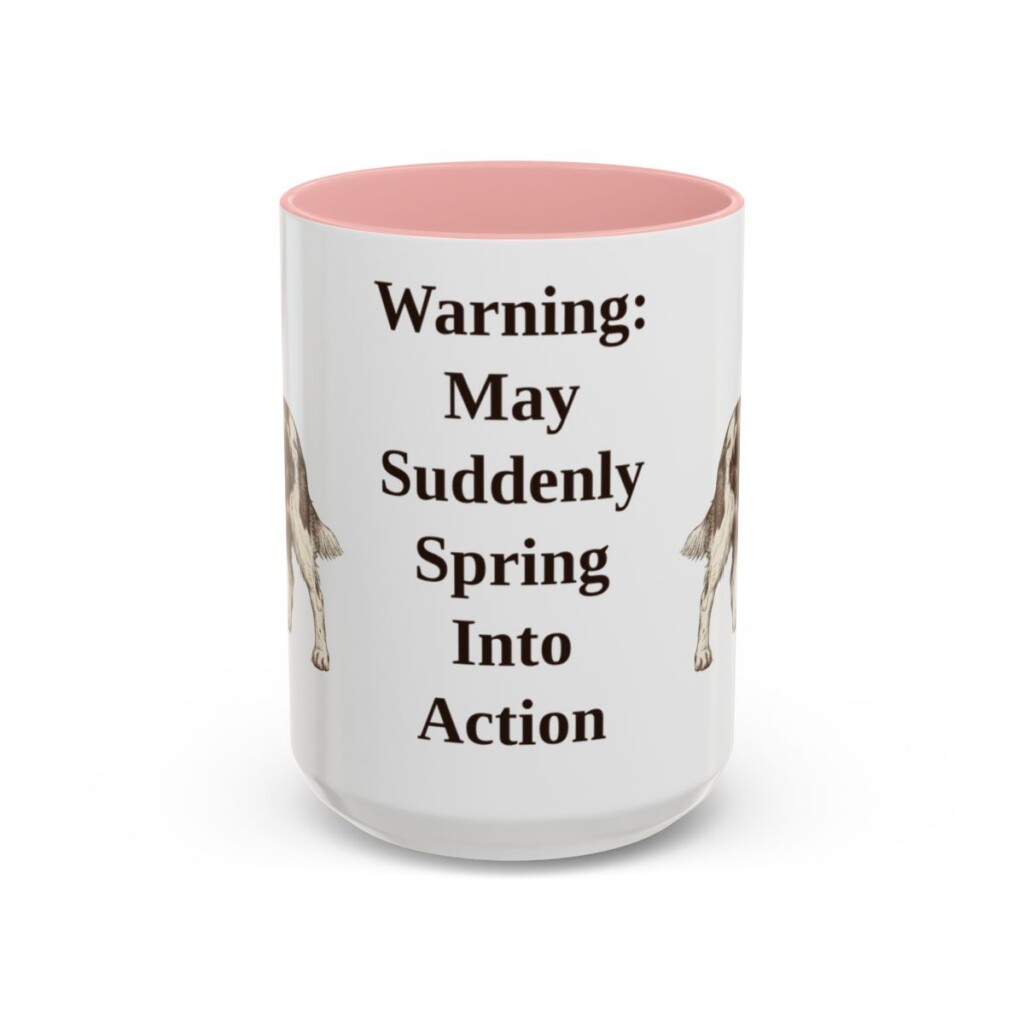 15oz-english-springer-spaniel-mug-humor-pink 15oz Funny English Springer Spaniel Mug, Pink, front view