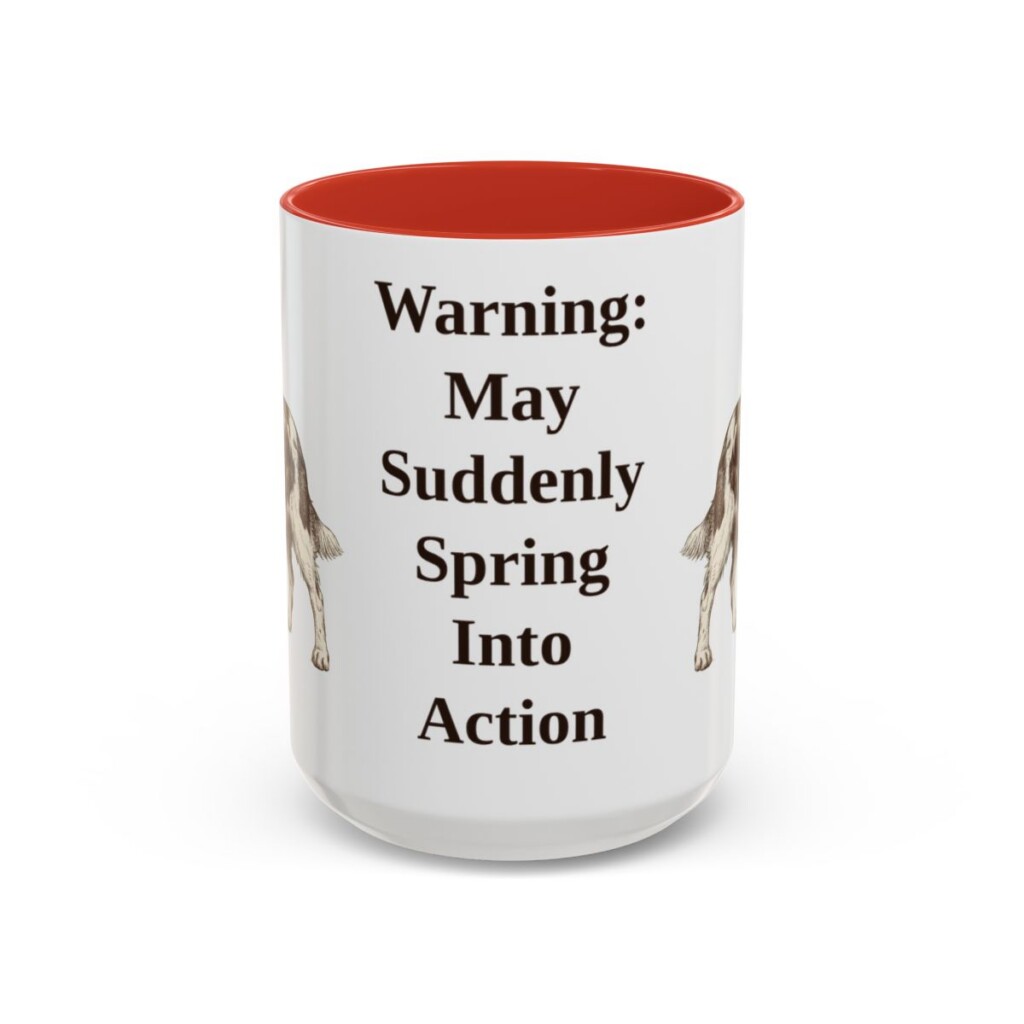 15oz-english-springer-spaniel-mug-humor-red 15oz Funny English Springer Spaniel Mug, Red, front view