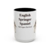 15oz English Springer Spaniel Latin Mug, Black, front view