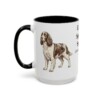 15oz English Springer Spaniel Latin Mug, Black, left side view