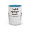 15oz English Springer Spaniel Latin Mug, Light Blue, front view