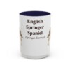 15oz English Springer Spaniel Latin Mug, Navy, front view