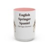 15oz English Springer Spaniel Latin Mug, Pink, front view
