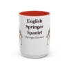 15oz English Springer Spaniel Latin Mug, Red, front view
