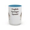 15oz English Springer Spaniel Mug, Light Blue, front view