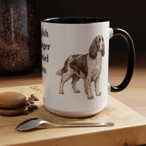 15oz English Springer Spaniel Dog Mom Mug, Black, lifestyle photo