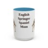 15oz English Springer Spaniel Dog Mom Mug, Light Blue, front view