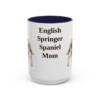 15oz English Springer Spaniel Dog Mom Mug, Navy, front view