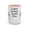15oz English Springer Spaniel Dog Mom Mug, Pink, front view
