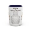 15oz English Springer Spaniel Mug, Navy, front view