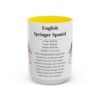 15oz English Springer Spaniel Mug, Yellow, front view