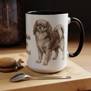 15oz English Toy Spaniel Mug, Black, lifestyle photo