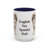 15oz English Toy Spaniel Dog Dad Mug, Navy, front view