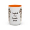 15oz English Toy Spaniel Dog Dad Mug, Orange, front view
