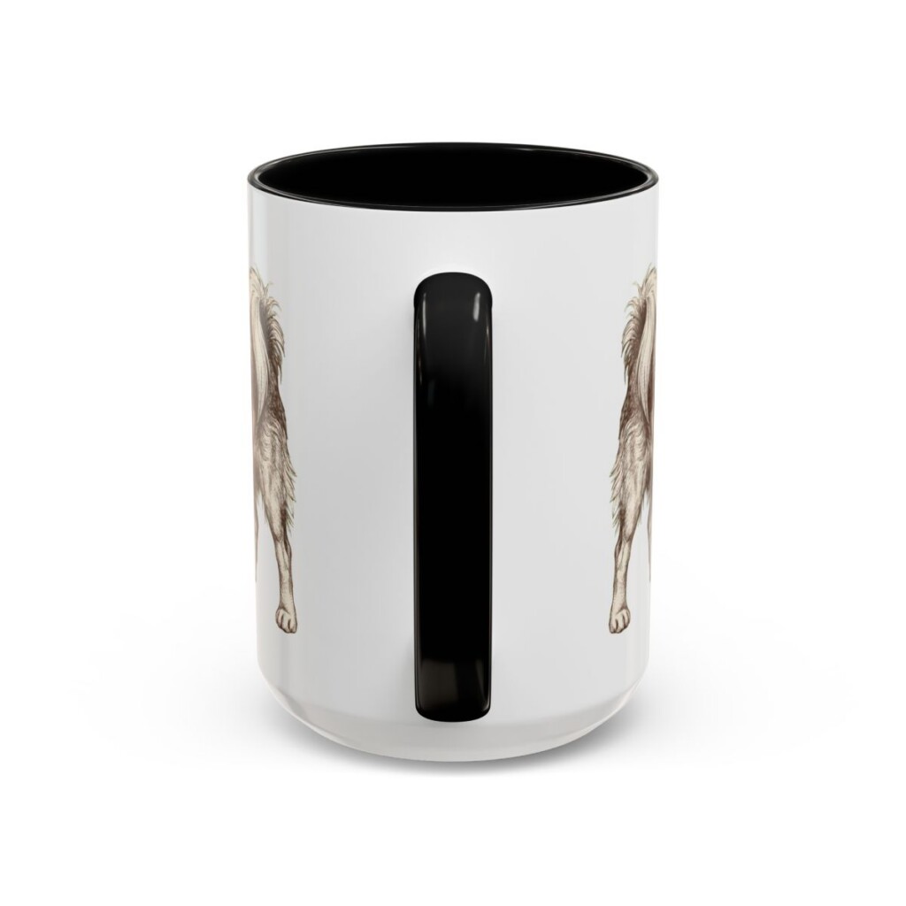 15oz Funny English Toy Spaniel Mug, Black, back view