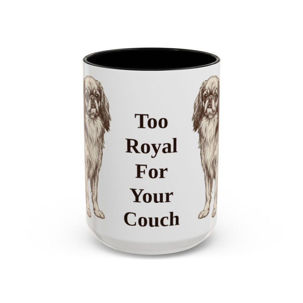 15oz Funny English Toy Spaniel Mug, Black, front view