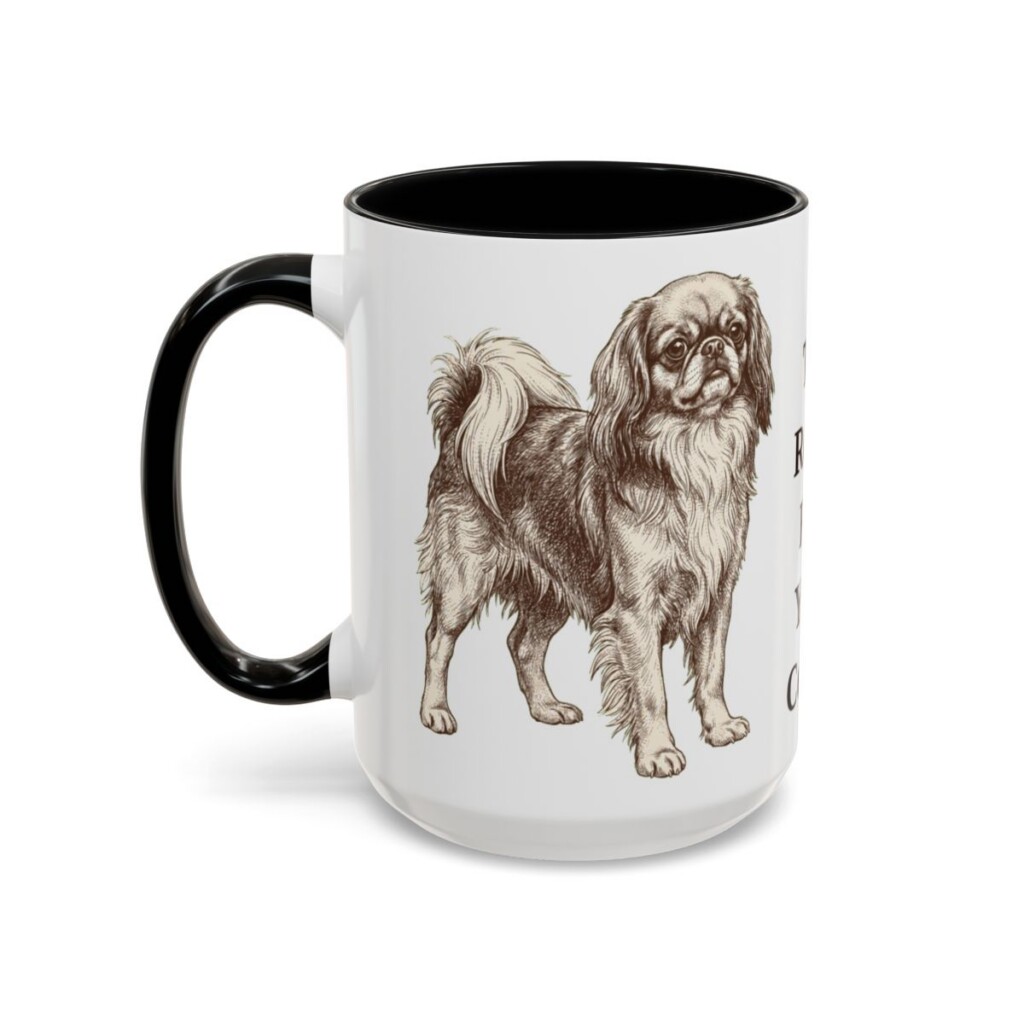 15oz Funny English Toy Spaniel Mug, Black, left side view