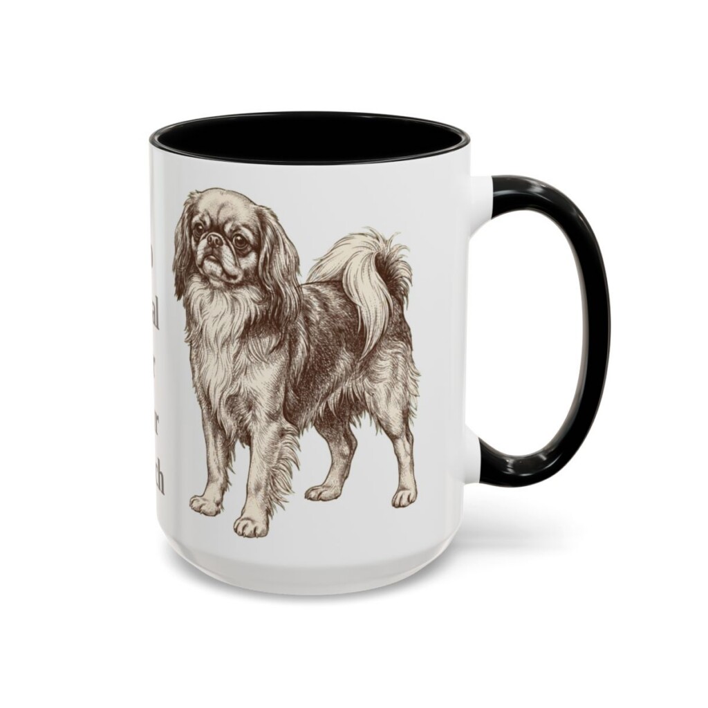 15oz Funny English Toy Spaniel Mug, Black, right side view