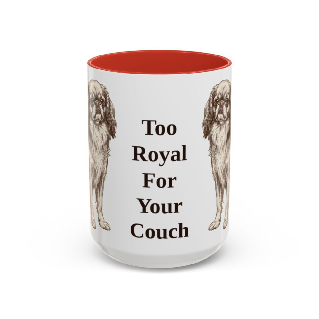 15oz Funny English Toy Spaniel Mug, Red, front view