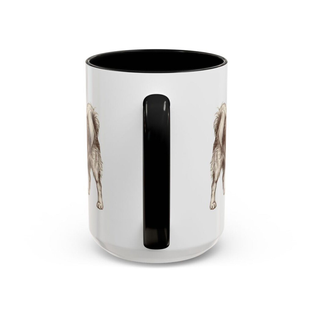 15oz English Toy Spaniel Latin Mug, Black, back view