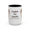 15oz English Toy Spaniel Latin Mug, Black, front view
