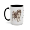 15oz English Toy Spaniel Latin Mug, Black, left side view