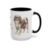 15oz English Toy Spaniel Latin Mug, Black, right side view