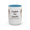 15oz English Toy Spaniel Latin Mug, Light Blue, front view