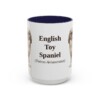 15oz English Toy Spaniel Latin Mug, Navy, front view
