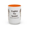 15oz English Toy Spaniel Latin Mug, Orange, front view