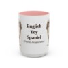 15oz English Toy Spaniel Latin Mug, Pink, front view