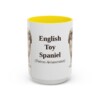 15oz English Toy Spaniel Latin Mug, Yellow, front view