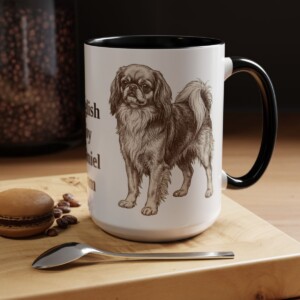 15oz English Toy Spaniel Dog Mom Mug, Black, lifestyle photo