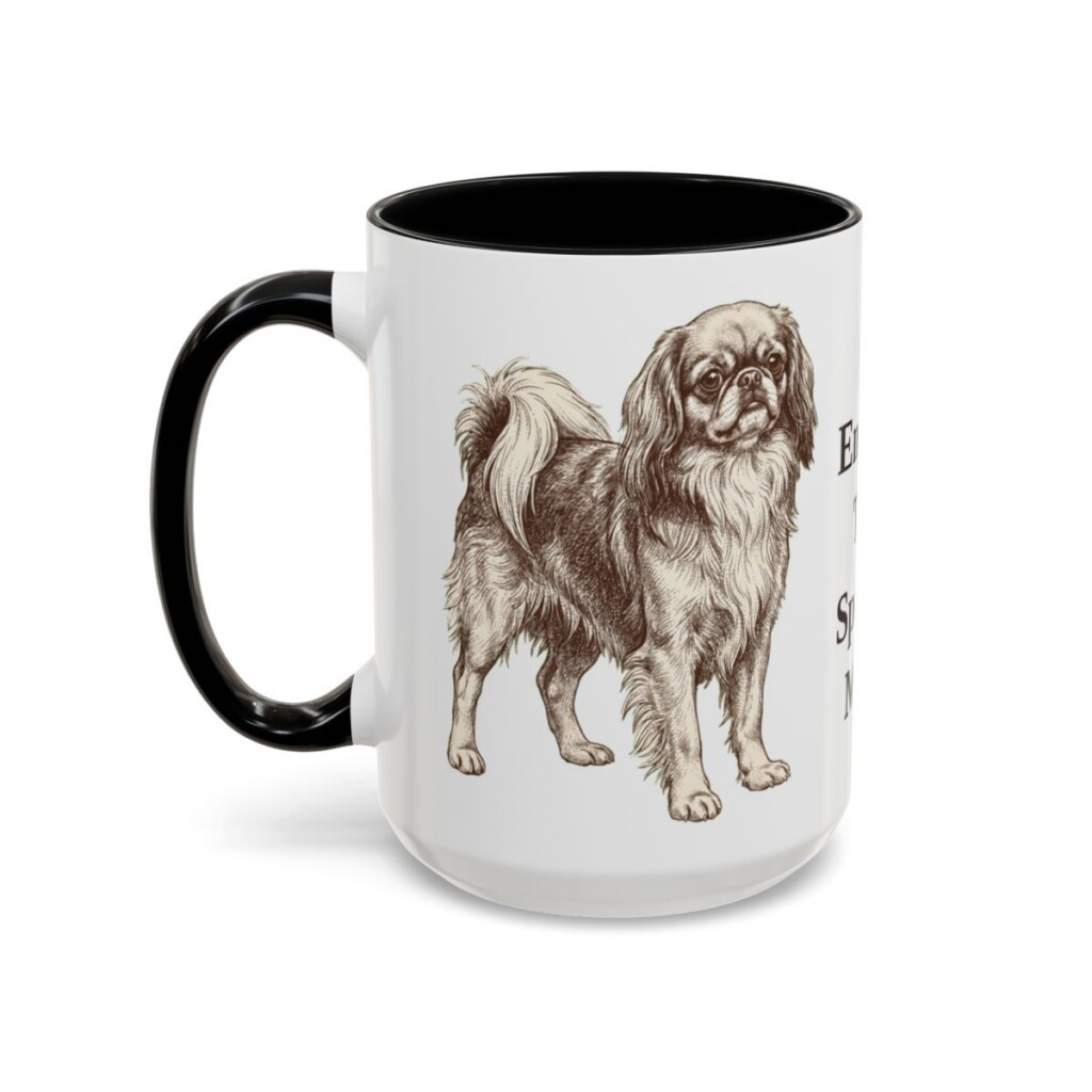 15oz English Toy Spaniel Dog Mom Mug, Black, left side view