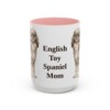 15oz English Toy Spaniel Dog Mom Mug, Pink, front view