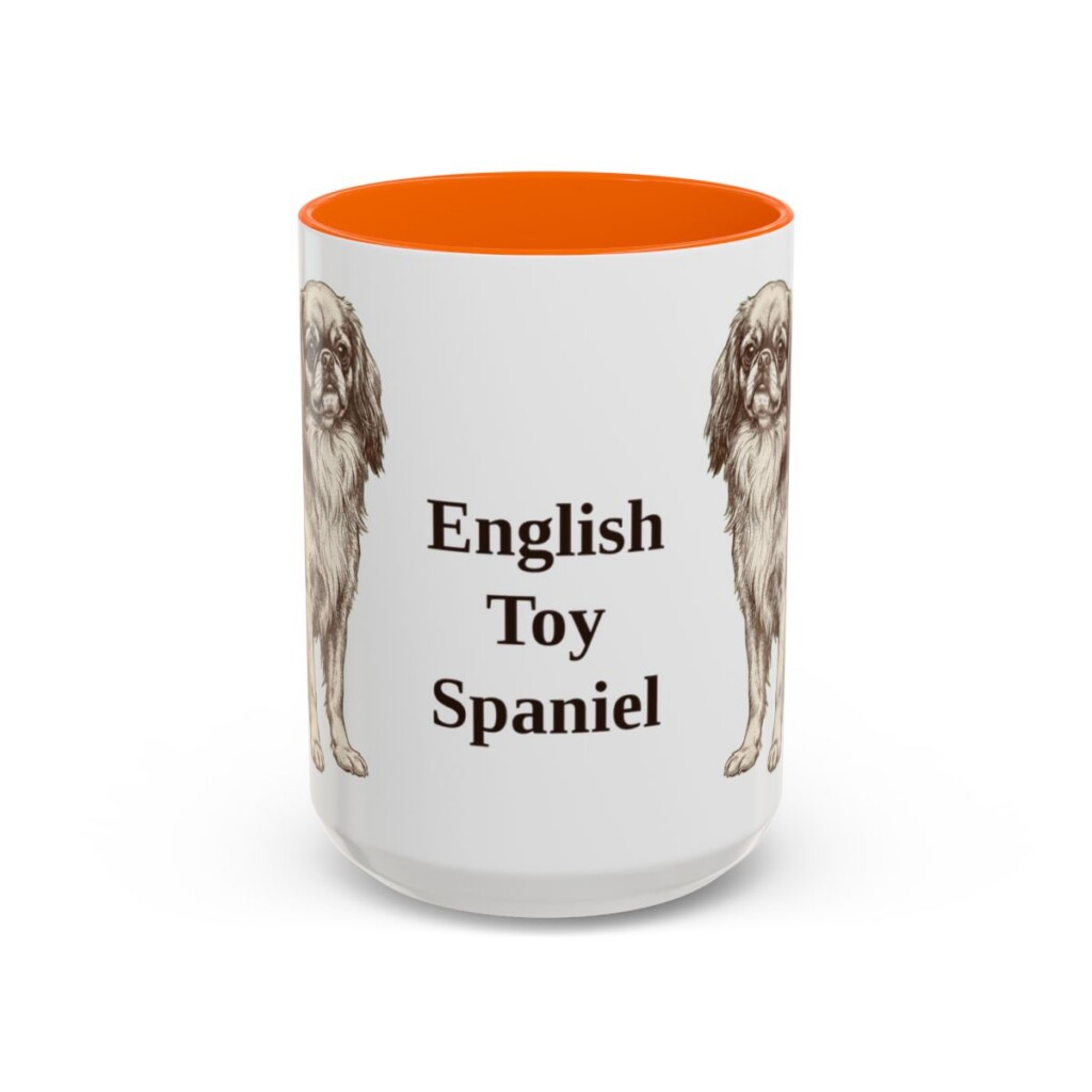 15oz English Toy Spaniel Mug, Orange, front view