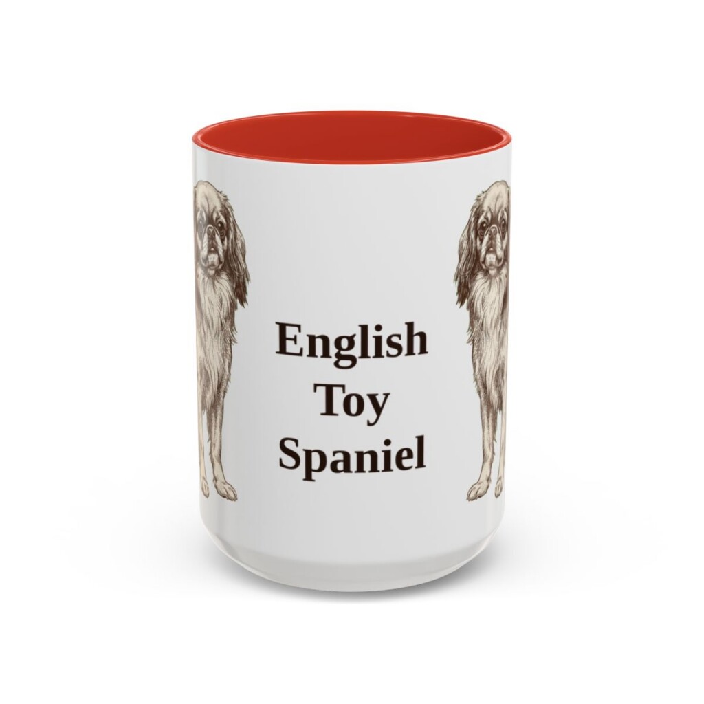15oz English Toy Spaniel Mug, Red, front view