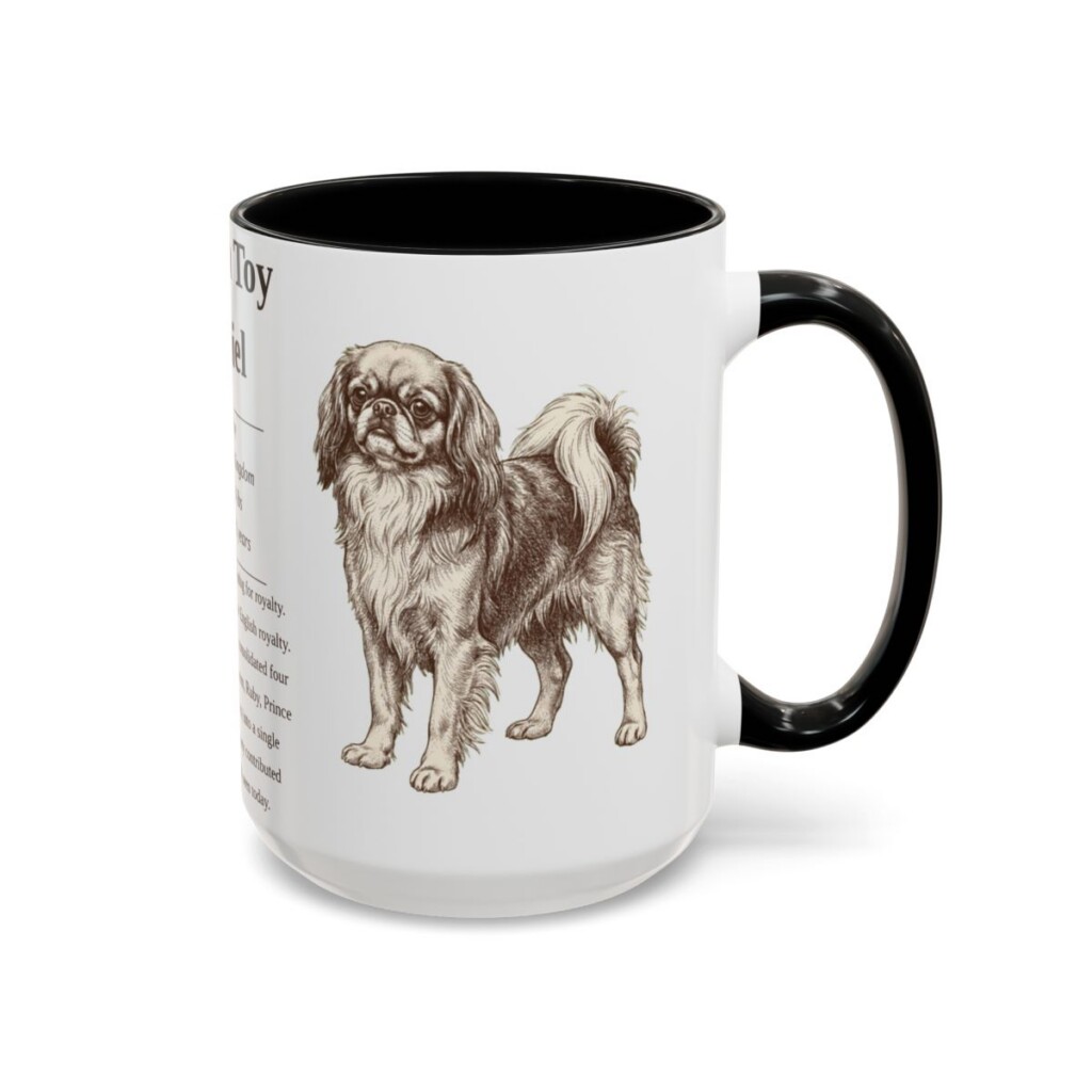 15oz English Toy Spaniel Mug, Black, right side view