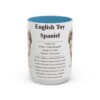 15oz English Toy Spaniel Mug, Light Blue, front view