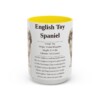 15oz English Toy Spaniel Mug, Yellow, front view