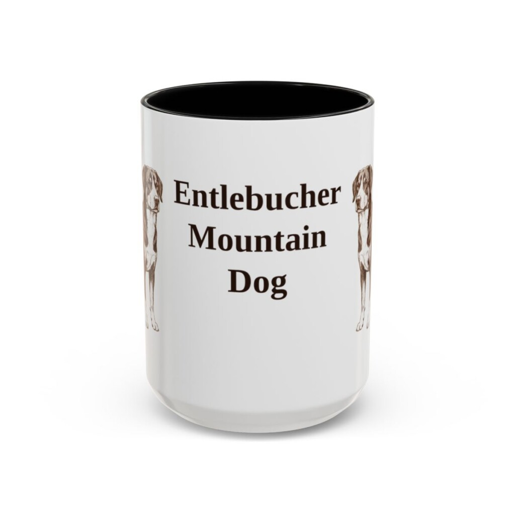 15oz-entlebucher-mountain-dog-mug-black-front 15oz Entlebucher Mountain Dog Mug, Black, front view