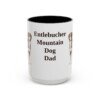 15oz Entlebucher Mountain Dog Dog Dad Mug, Black, front view